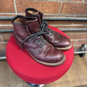 Men's Burgundy Red Wing Leather Boots